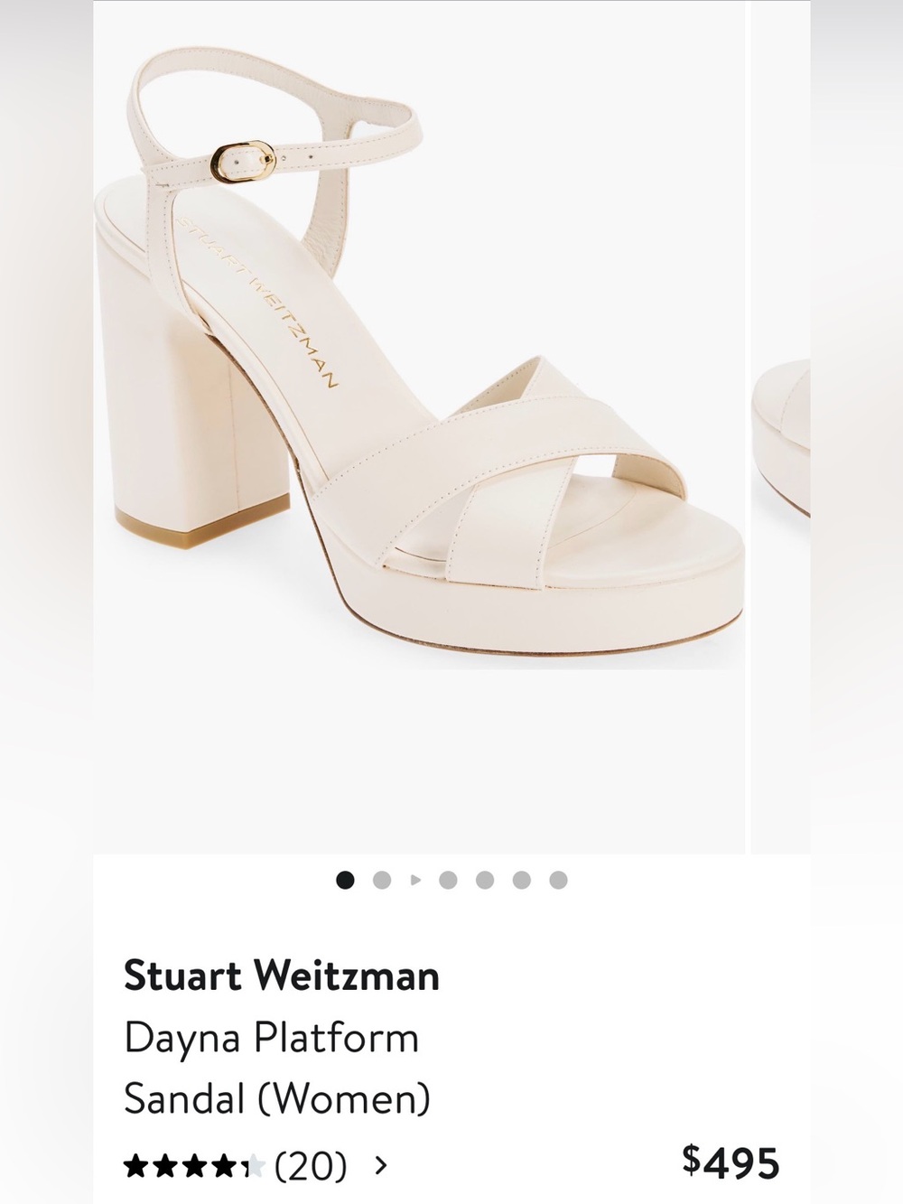 Stuart Weitzman Dayna Platform Sandal in Off-White - Picture 3 of 11